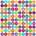 100 wedding icons set color