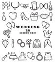Wedding icons set Royalty Free Stock Photo