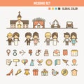 Wedding infographic elements for kid