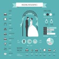 Wedding infographics. Vector illustration, flat style.