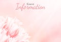 Wedding information card, pink tulips, standart size.