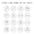 Wedding and intertainment line icons