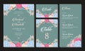 Floral pastel wedding invitation template set free vector Royalty Free Stock Photo