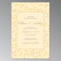 Wedding invitatiom with cute floral flower pattern frame Royalty Free Stock Photo