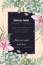 Wedding Invitation, floral invite thank you, rsvp modern card Design in pink orchid flowers Royalty Free Stock Photo