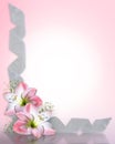 Wedding invitation Amaryllis pink Border Royalty Free Stock Photo