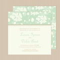 Wedding invitation or announcement card with beautiful hand drawn flowers Royalty Free Stock Photo