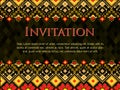 Wedding invitation and announcement card with ethnic background artwork Royalty Free Stock Photo