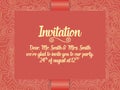 Wedding invitation and announcement card with ornament in Arabian style. Arabesque pattern. Eastern ethnic ornament. Royalty Free Stock Photo