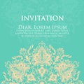 Wedding invitation and announcement card with ornament in Arabian style. Arabesque pattern. Eastern ethnic ornament Royalty Free Stock Photo