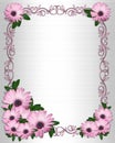 Wedding invitation backgrounPurple Daisies border