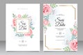 Wedding invitation with beautiful floral watercolor