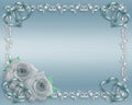 Wedding invitation Blue Roses Royalty Free Stock Photo