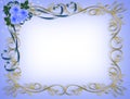 Wedding invitation Blue roses Royalty Free Stock Photo