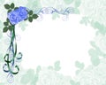 Wedding invitation Blue roses Corner Royalty Free Stock Photo