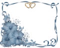 Wedding invitation border Blue Hibiscus Royalty Free Stock Photo