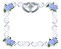 Wedding Invitation Border Blue Roses