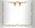 Wedding Invitation Border Gold Hearts