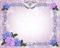 Wedding Invitation Border Lavender roses Royalty Free Stock Photo