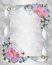 Wedding invitation border orchids Royalty Free Stock Photo