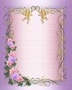 Wedding invitation Border orchids ivy Royalty Free Stock Photo