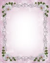 Wedding invitation Border orchids ivy Royalty Free Stock Photo