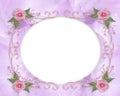 Wedding invitation border pink rose Royalty Free Stock Photo
