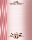 Wedding Invitation border Pink Satin