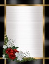 Wedding invitation border red roses Royalty Free Stock Photo