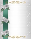 Wedding Invitation Border white roses Royalty Free Stock Photo