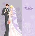 Wedding invitation with bride