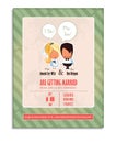 Wedding invitation. Bride, groom, couple