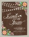 Wedding invitation card with abstract floral background