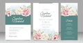 Wedding invitation card with beautiful roses