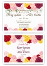 Wedding invitation card with colourful floral and leaves Royalty Free Stock Photo