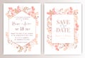 Wedding invitation card with colourful floral and leaves Royalty Free Stock Photo