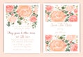 Wedding invitation card with colourful floral and leaves Royalty Free Stock Photo