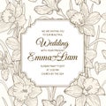 Wedding invitation card daffodil narcissus flowers