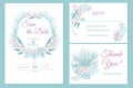 Wedding invitation card design, floral invite, soft pastel colors Royalty Free Stock Photo