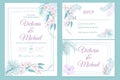 Wedding invitation card design, floral invite, soft pastel colors Royalty Free Stock Photo