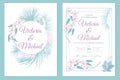 Wedding invitation card design, floral invite, soft pastel colors Royalty Free Stock Photo