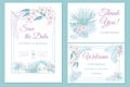 Wedding invitation card design, floral invite, soft pastel colors Royalty Free Stock Photo