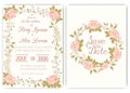 Wedding invitation card Floral hand drawn frame