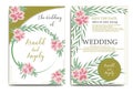 WEDDING INVITATION CARD WITH FLORAL WATERCOLOR