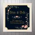 Wedding invitation card with flower Templates vintage elegant