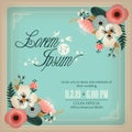 Wedding invitation card with flowers design frame