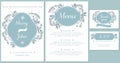 Wedding invitation card with light blue valerian