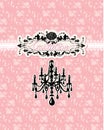 Wedding invitation card with luxury chandelier