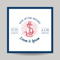 Wedding Invitation Card - Marine Anchor Theme Royalty Free Stock Photo