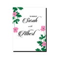 Wedding invitation card pink flower Royalty Free Stock Photo